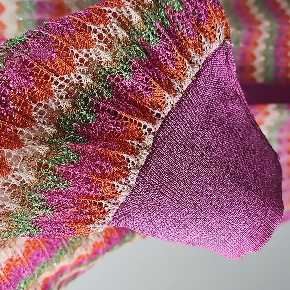 Mango Pink Sheer Multicolored Striped Button Front Cardigan Coquette Girl Dainty - Picture 7 of 14